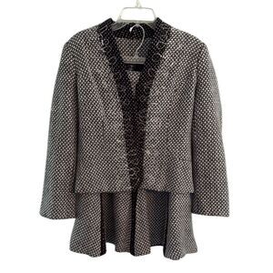 Elegant Black and White Women's Jacket Skirt Suit Women’s 10